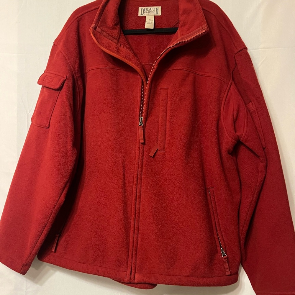 Duluth Trading Co Red Fleece Outerwear